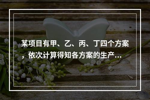 某项目有甲、乙、丙、丁四个方案，依次计算得知各方案的生产能力