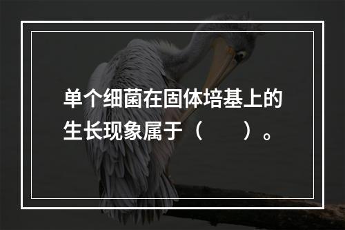 单个细菌在固体培基上的生长现象属于（　　）。