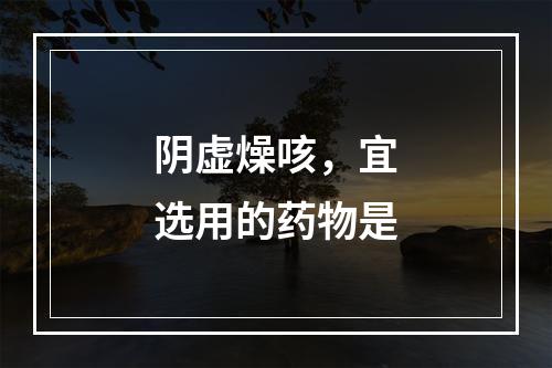 阴虚燥咳，宜选用的药物是