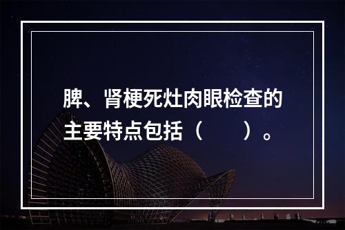 脾、肾梗死灶肉眼检查的主要特点包括（　　）。