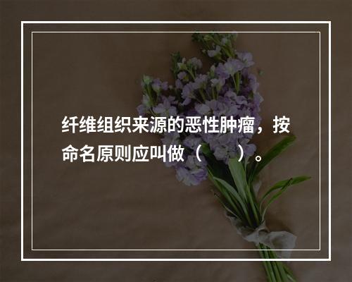 纤维组织来源的恶性肿瘤，按命名原则应叫做（　　）。