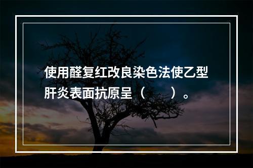 使用醛复红改良染色法使乙型肝炎表面抗原呈（　　）。