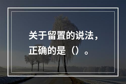 关于留置的说法，正确的是（）。