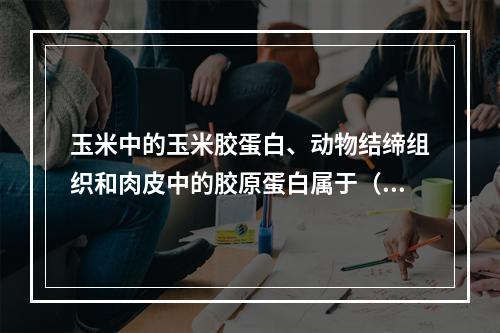 玉米中的玉米胶蛋白、动物结缔组织和肉皮中的胶原蛋白属于（　