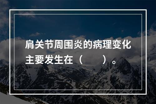 肩关节周围炎的病理变化主要发生在（　　）。