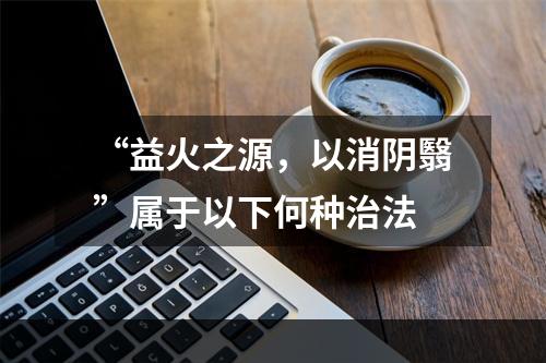 “益火之源，以消阴翳”属于以下何种治法