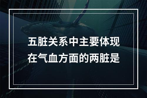 五脏关系中主要体现在气血方面的两脏是