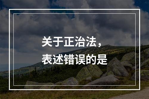 关于正治法，表述错误的是