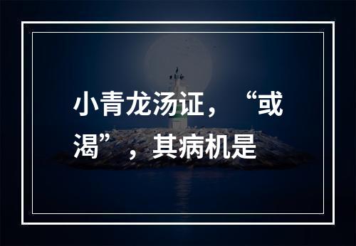 小青龙汤证，“或渴”，其病机是