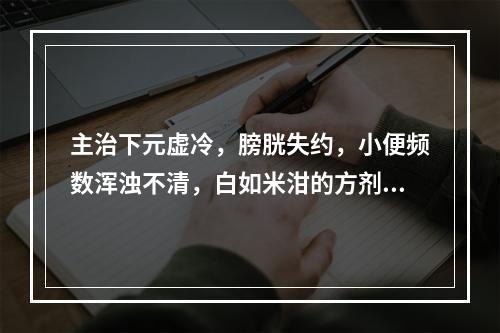 主治下元虚冷，膀胱失约，小便频数浑浊不清，白如米泔的方剂是