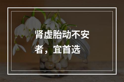 肾虚胎动不安者，宜首选