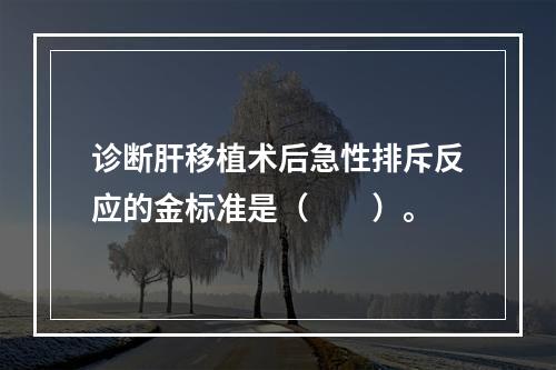 诊断肝移植术后急性排斥反应的金标准是（　　）。