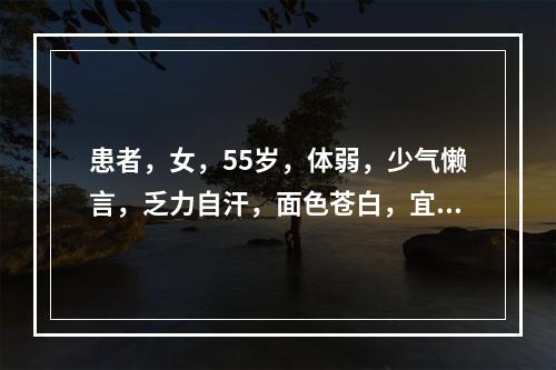 患者，女，55岁，体弱，少气懒言，乏力自汗，面色苍白，宜选用