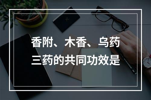 香附、木香、乌药三药的共同功效是