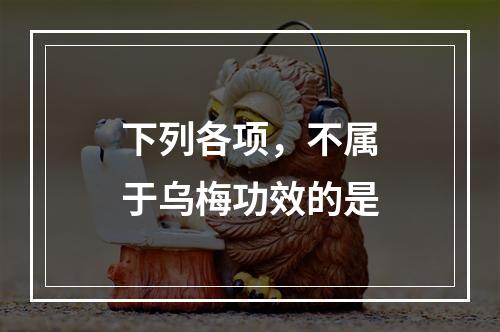 下列各项，不属于乌梅功效的是