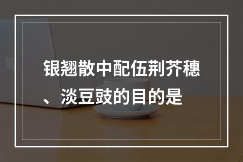 银翘散中配伍荆芥穗、淡豆豉的目的是