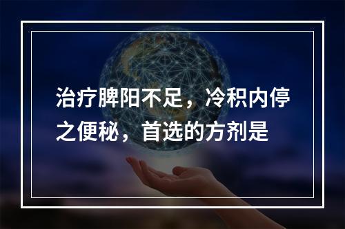 治疗脾阳不足，冷积内停之便秘，首选的方剂是