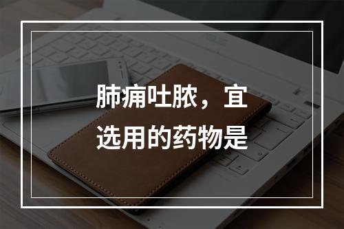 肺痈吐脓，宜选用的药物是