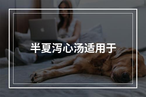 半夏泻心汤适用于