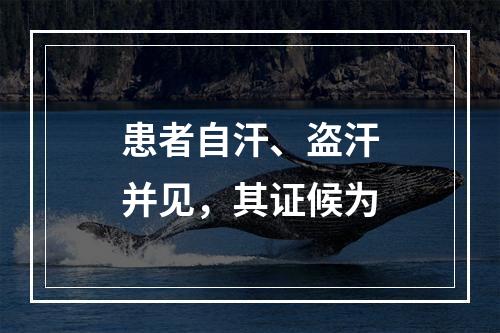 患者自汗、盗汗并见，其证候为