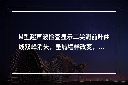 M型超声波检查显示二尖瓣前叶曲线双峰消失，呈城墙样改变，这是