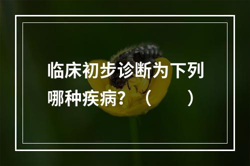 临床初步诊断为下列哪种疾病？（　　）