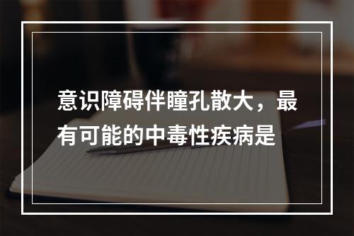 意识障碍伴瞳孔散大，最有可能的中毒性疾病是