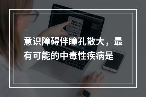 意识障碍伴瞳孔散大，最有可能的中毒性疾病是