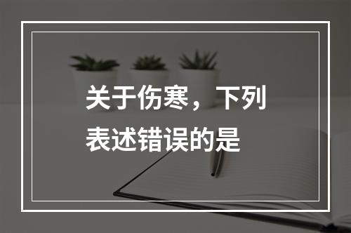 关于伤寒，下列表述错误的是