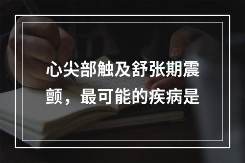 心尖部触及舒张期震颤，最可能的疾病是