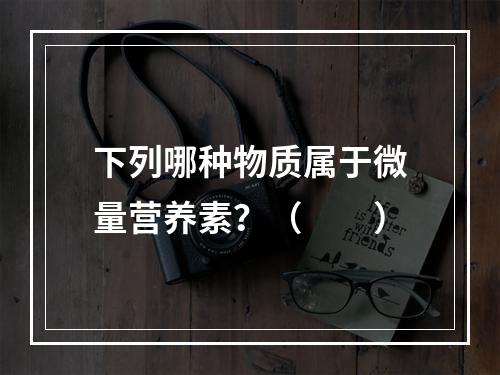 下列哪种物质属于微量营养素？（　　）