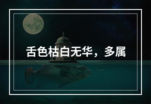 舌色枯白无华，多属