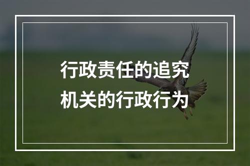 行政责任的追究机关的行政行为