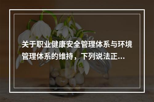 关于职业健康安全管理体系与环境管理体系的维持，下列说法正确的