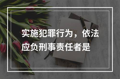 实施犯罪行为，依法应负刑事责任者是