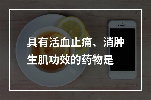 具有活血止痛、消肿生肌功效的药物是