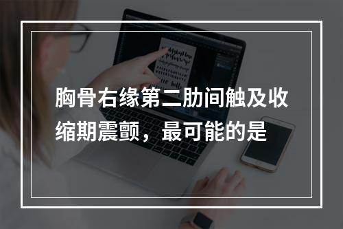 胸骨右缘第二肋间触及收缩期震颤，最可能的是