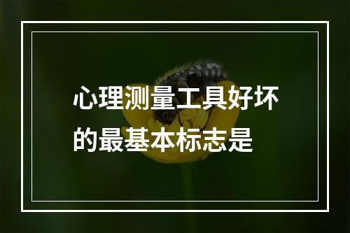 心理测量工具好坏的最基本标志是