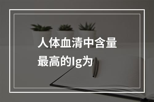 人体血清中含量最高的Ig为