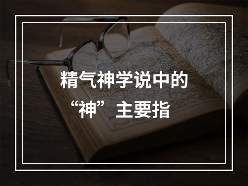 精气神学说中的“神”主要指