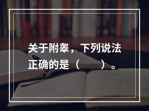 关于附睾，下列说法正确的是（　　）。