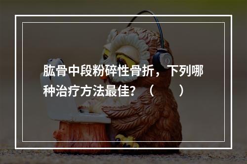 肱骨中段粉碎性骨折，下列哪种治疗方法最佳？（　　）