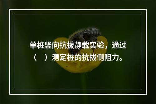 单桩竖向抗拔静载实验，通过（　）测定桩的抗拔侧阻力。