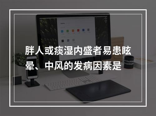 胖人或痰湿内盛者易患眩晕、中风的发病因素是