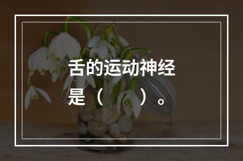 舌的运动神经是（　　）。