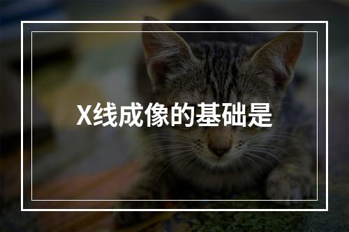 X线成像的基础是