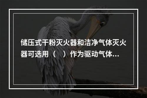 储压式干粉灭火器和洁净气体灭火器可选用（　）作为驱动气体。