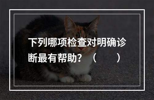 下列哪项检查对明确诊断最有帮助？（　　）