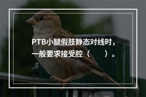 PTB小腿假肢静态对线时，一般要求接受腔（　　）。