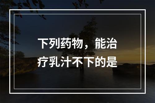 下列药物，能治疗乳汁不下的是